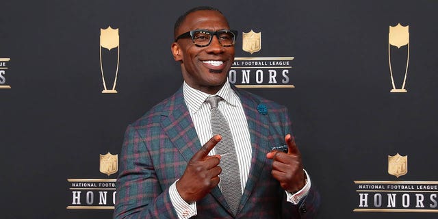 Shannon Sharpe poses for photos on the red carpet at the NFL Honors on February 2, 2019, at the Fox Theatre in Atlanta, GA. 