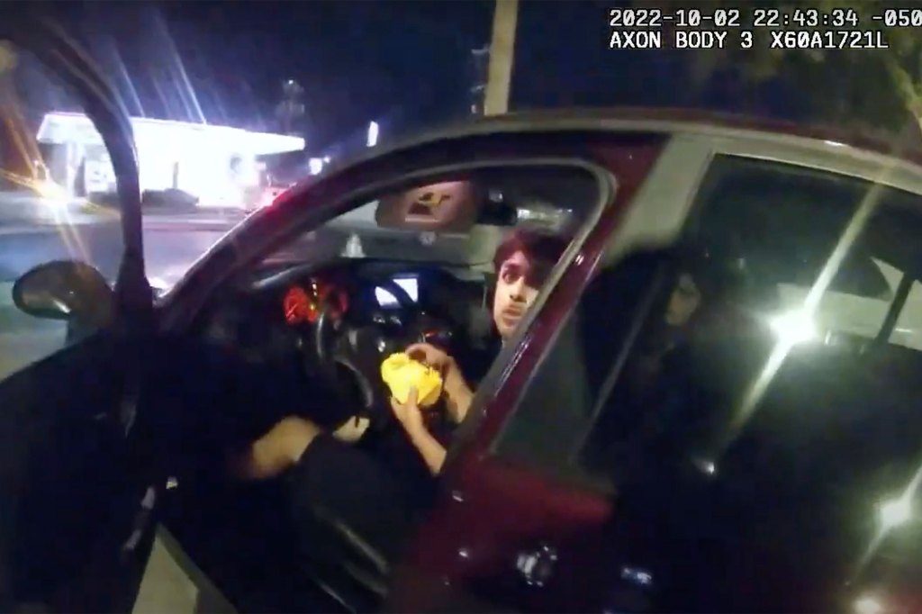 Cantu was eating a burger when Brennand approached the car. 