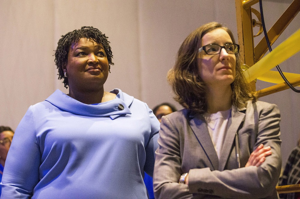 Stacey Abrams with her campaign manager Lauren Groh-Wargo in November 2018.