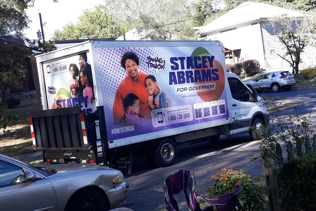 Stacey Abrams spent campaign funds on a "swag truck" to hand out merchandise to young voters. 