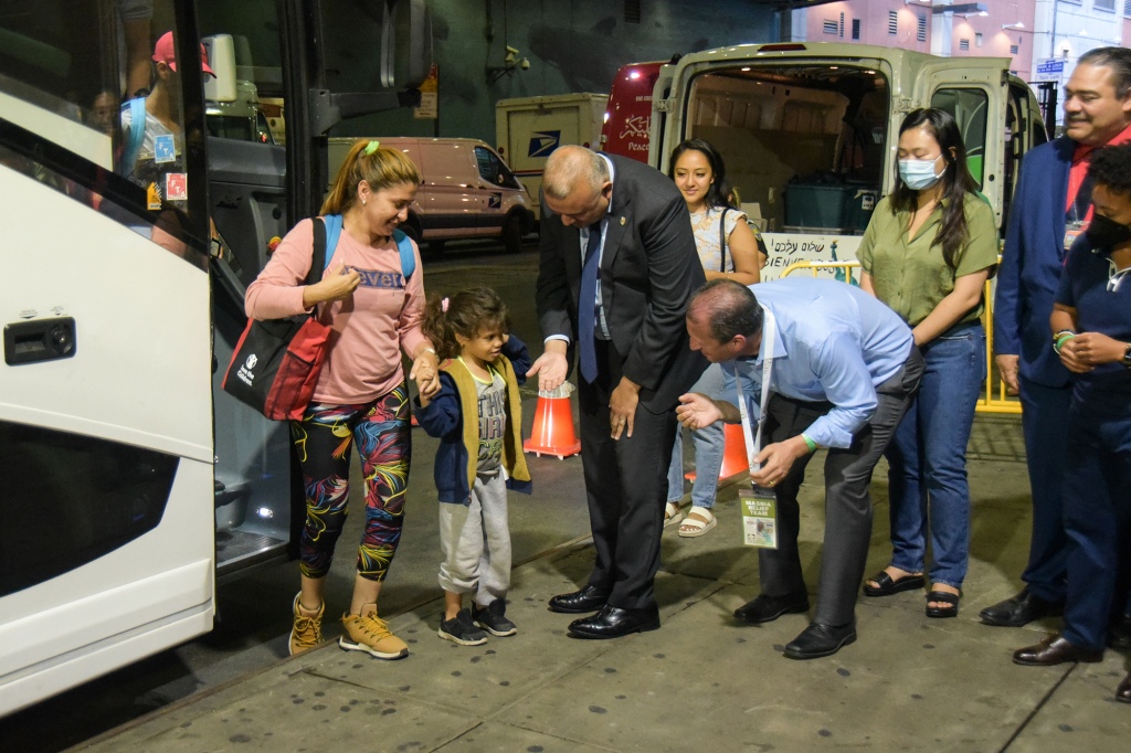 Buses carrying migrants from Texas arrived at the Port Authority Bus Terminal.