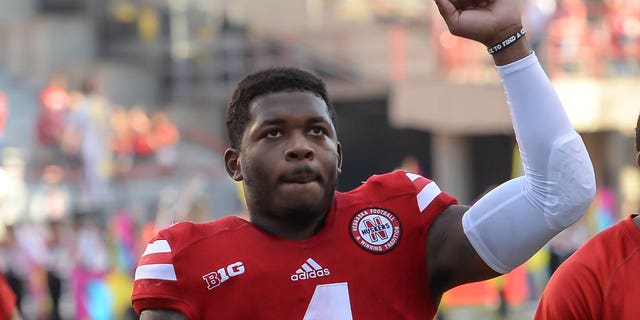 Quarterback Tommy Armstrong Jr. of the Nebraska Cornhuskers acknowledges fans after a win against the Illinois Fighting Illini at Memorial Stadium Oct. 1, 2016, in Lincoln, Neb.