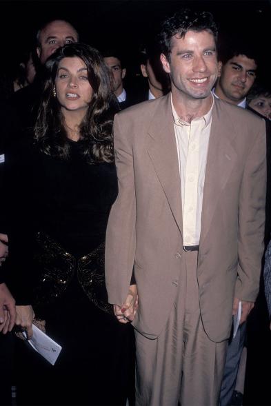 Actress Kirstie Alley and actor John Travolta attend the "Look Who's Talking" Beverly Hills Premiere on October 12, 1989.