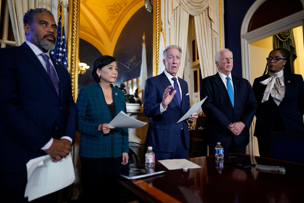 House Ways and Means Committee Chairman Richard Neal, D-Mass., talking to the media.