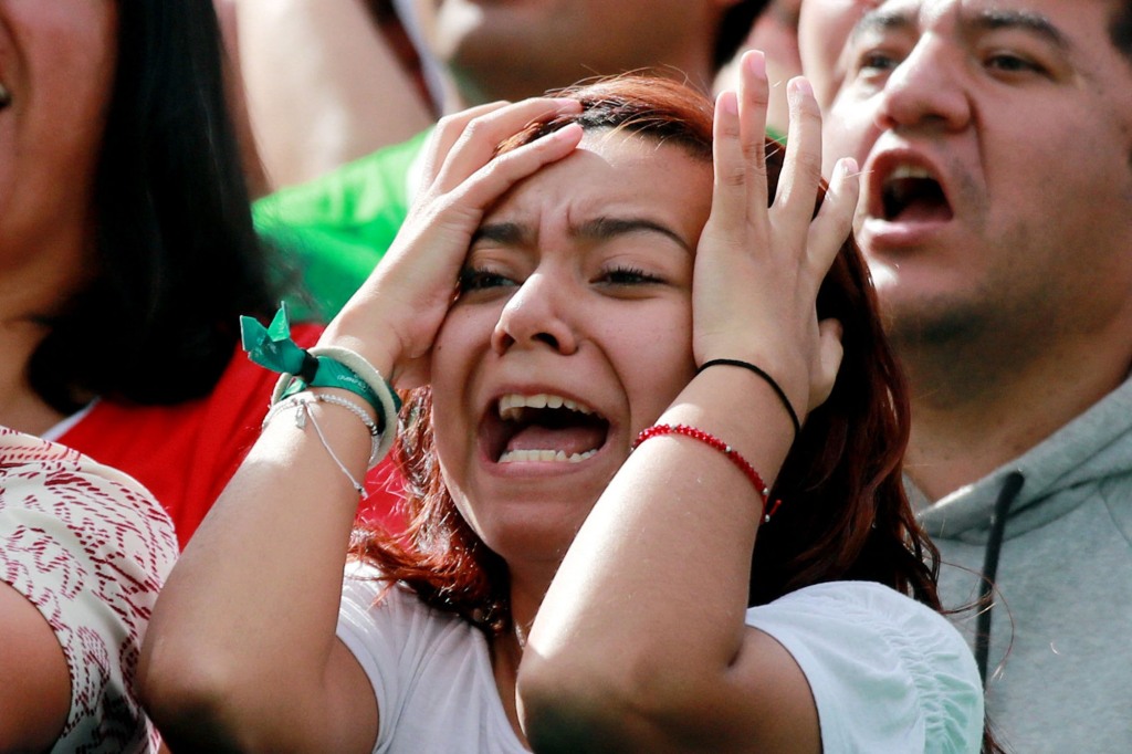 Despondent fans after Mexico lost in the World Cup