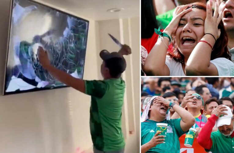 Mexico’s World Cup ouster prompts angry fan to stab TV