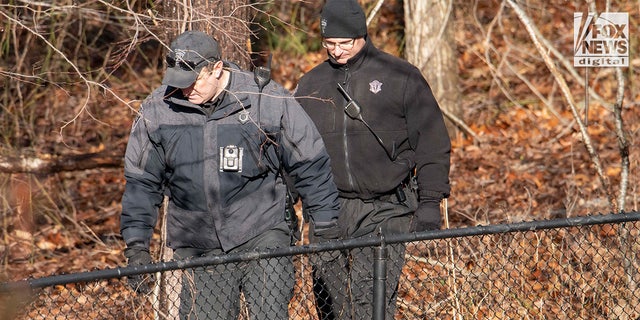 Officers search Ana Walshe's property in Cohasset, Mass., Saturday, Jan. 7, 2023.