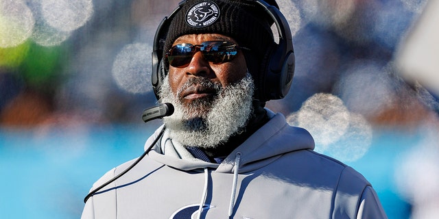 Houston Texans head Coach Lovie Smith on the sidelines during a game against the Tennessee Titans at Nissan Stadium on Dec. 24, 2022 in Nashville, Tennessee.