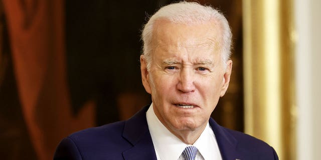 US President Joe Biden speaks during a ceremony at the White House. (Ting Shen/Bloomberg via Getty Images)