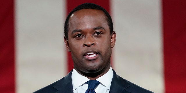 Kentucky Attorney General Daniel Cameron speaks during the Republican National Convention from the Andrew W. Mellon Auditorium in Washington, D.C., on Aug. 25, 2020.