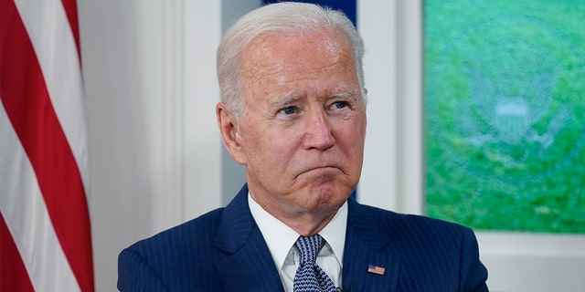 President Biden attends a virtual COVID-19 summit during the 76th Session of the United Nations General Assembly in the South Court Auditorium on the White House campus in Washington,D.C., on Sept. 22, 2021.