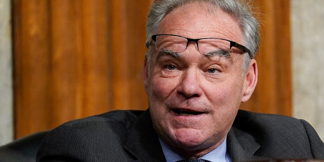 Sen. Tim Kaine, D-Va., speaks during a Senate Foreign Relations Committee hearing April 27, 2021.