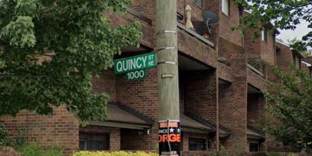 A Google Earth image shoes a street sign in the 1000 block of Quincy Street in northeast Washington, D.C.