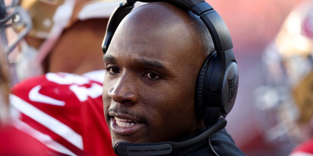 DeMeco Ryans of the 49ers during the divisional playoff game against the Dallas Cowboys at Levi's Stadium on Jan. 22, 2023.