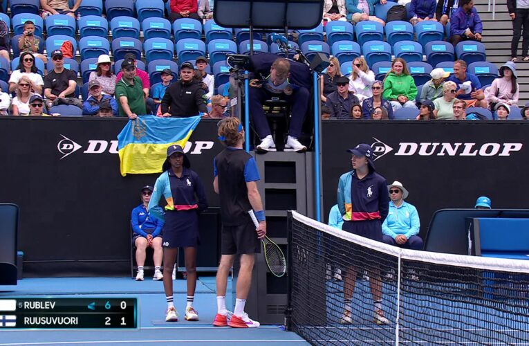 ‘It was not about that’ – Andrey Rublev details umpire chat after Ukraine flag unfurled at Australian Open