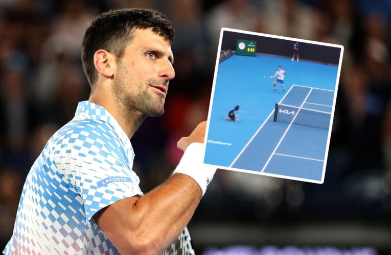 Novak Djokovic wows with round-the-net winner after ‘Come on Roger Federer!’ shout from fan at Australian Open