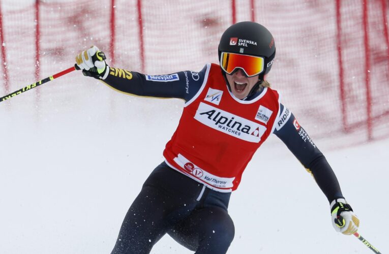 Double delight for Sweden’s freestyle skiers on home soil as David Mobaerg and Sandra Naeslund claim gold in ski cross