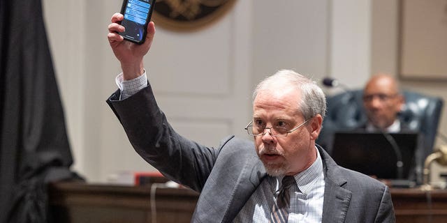 Prosecutor Creighton Waters delivers his opening statement in Alex Murdaugh’s trial for murder at the Colleton County Courthouse on Wednesday, January 25, 2023. 