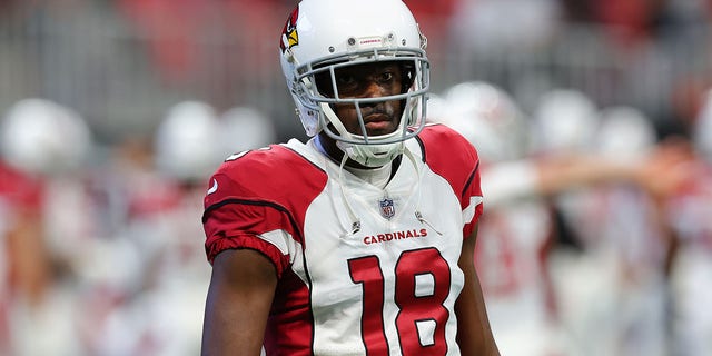 A.J. Green of the Arizona Cardinals warms up prior to a game against the Atlanta Falcons at Mercedes-Benz Stadium Jan. 1, 2023, in Atlanta.