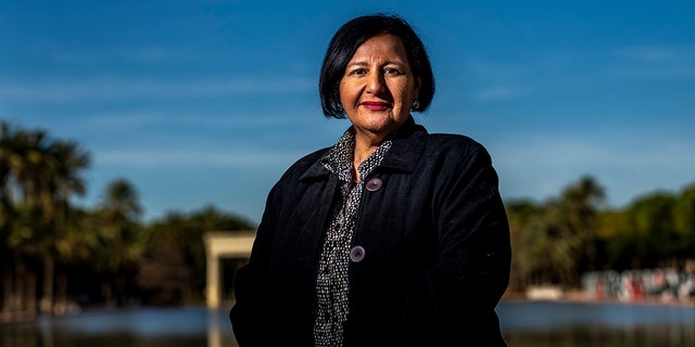 President of the opposition-controlled National Assembly of Venezuela Dinorah Figuera poses for a photo during an interview with the Associated Press in Valencia, southeast Spain, Jan. 12, 2023.