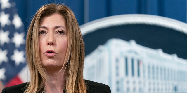 Drug Enforcement Administration Administrator Anne Milgram, speaks during a news at the Department of Justice in Washington, Tuesday, Oct. 26, 2021. 