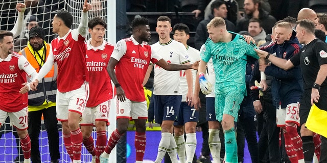 Arsenal goalkeeper Aaron Ramsdale had seven saves in the win at the Tottenham Hotspur Stadium in London, Sunday, Jan. 15, 2023.