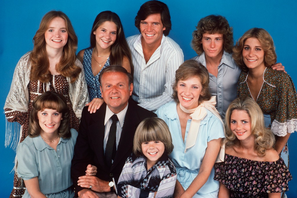 The Bradford family, pictured, back row, left: Susan Richardson (Susan), Connie Needham (Elizabeth), Grant Goodeve (David), Willie Aames (Tommy), Lani O'Grady (Mary); Bottom row: Laurie Walters (Joannie), Dick Van Patten (Tom), Adam Rich (Nicholas), Betty Buckley (Abby), Dianne Kay (Nancy).