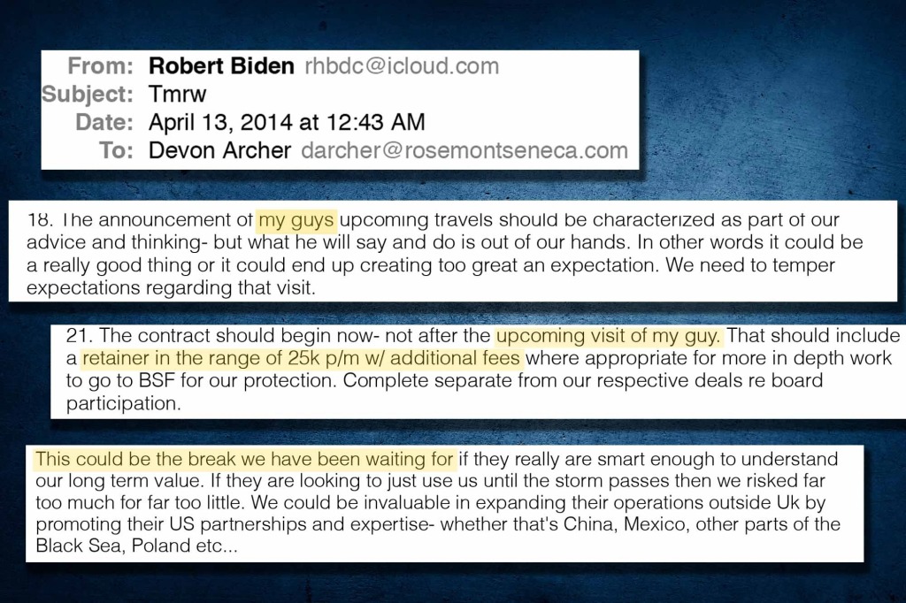 When Biden was first in the White House as vice-president, his son traded on his name ("my guy") to secure various business dealings with other countries.