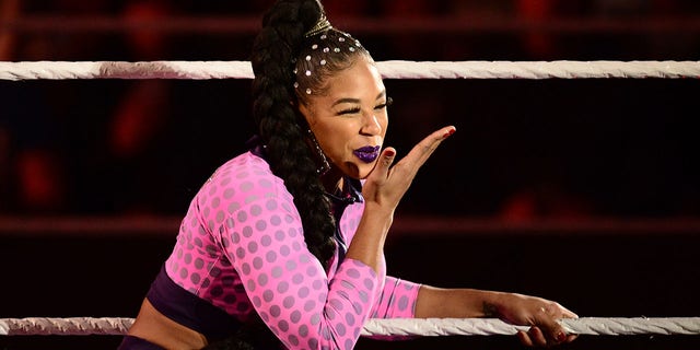 Nov 22, 2021; Brooklyn, NY, USA; Bianca Belair enters the arena during WWE Raw at Barclays Center.