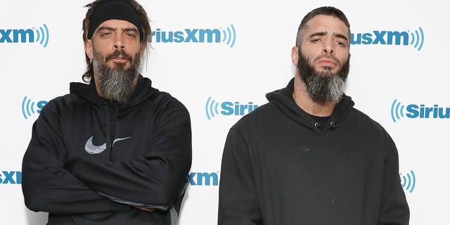 Wrestlers Jay Briscoe and Mark Briscoe of The Briscoe Brothers visit the SiriusXM Studios on April 4, 2019 in New York City. 