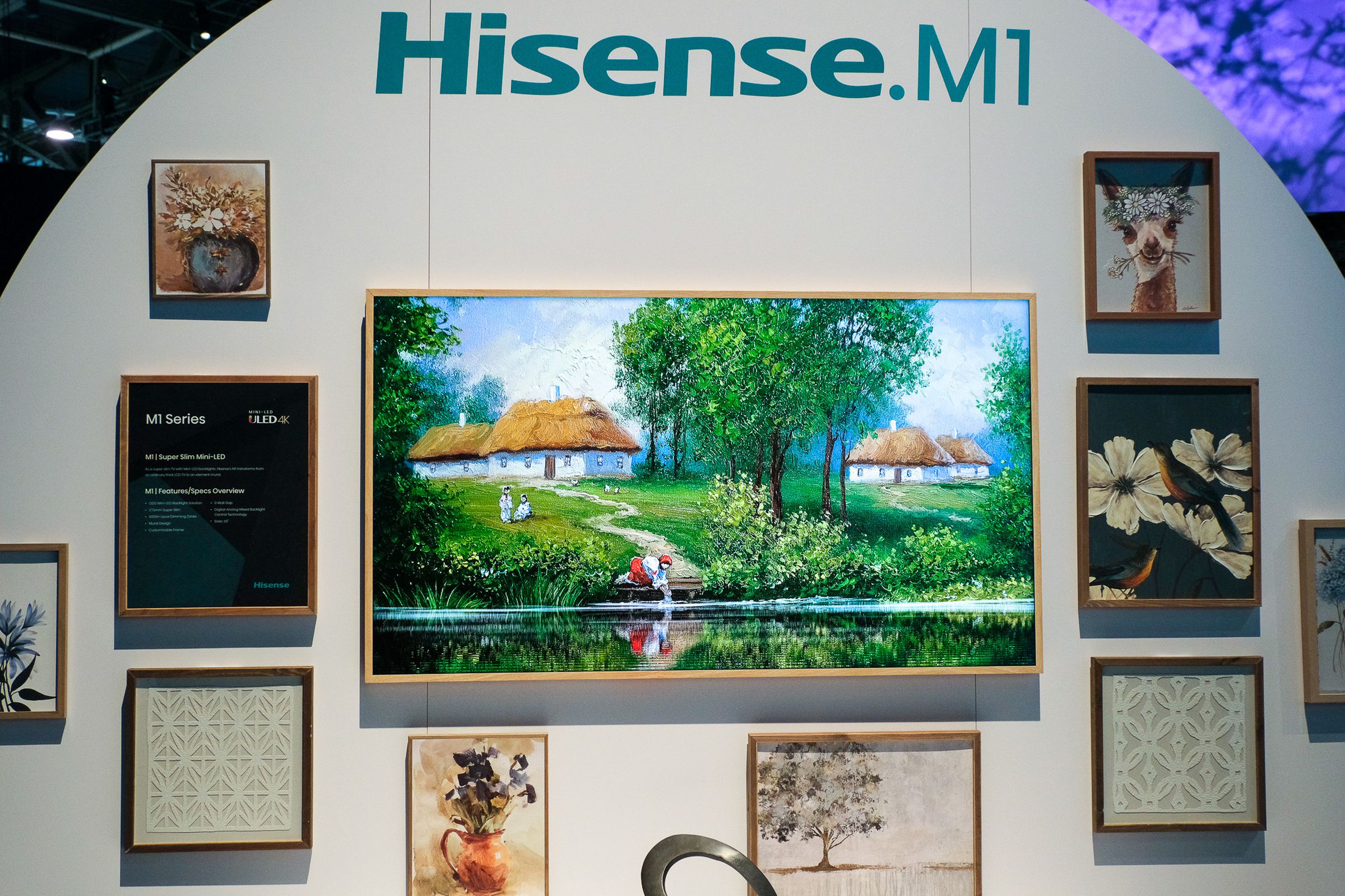 A photo of Hisense’s M1 art frame TV at CES 2023.