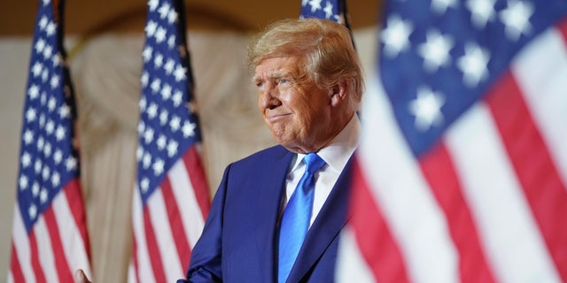 Former President Donald Trump speaks at Mar-a-lago on Election Day, Nov. 8, 2022, in Palm Beach, Florida.