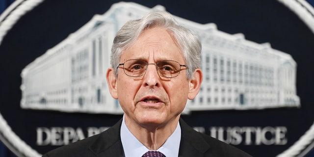 Attorney General Merrick Garland delivers a statement at the Department of Justice in Washington, D.C., on April 26, 2021.