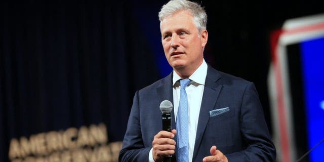 Robert O'Brien, former national security adviser, speaks during the Conservative Political Action Conference in Dallas on Saturday, July 10, 2021.