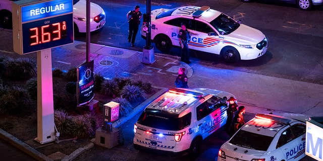 D.C. Metropolitan Police Department officers are seen at Florida Avenue and P Street, NE, Sept. 22, 2022. 