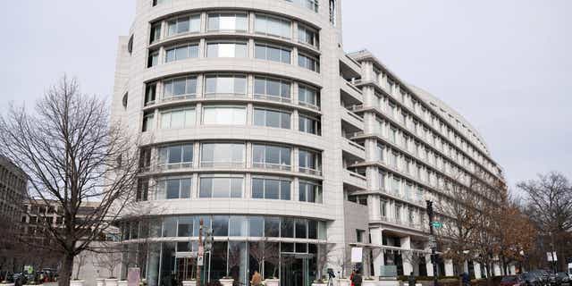 An office building housing the Penn Biden Center is pictured in Washington, D.C. on Tuesday.