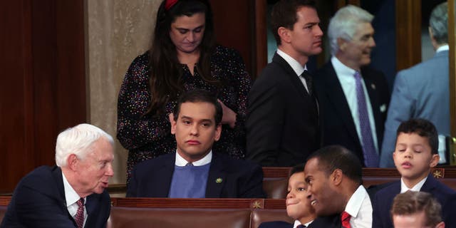 U.S. Rep. George Santos (R-NY) sits alone in the back of the House chamber (Photo by Win McNamee/Getty Images)