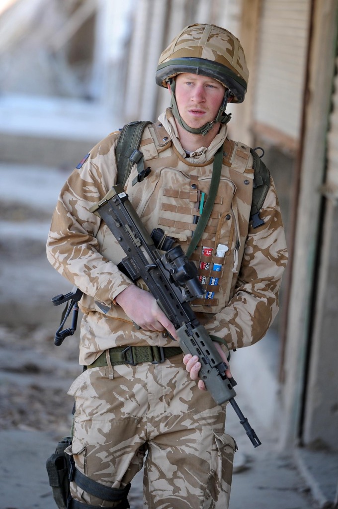 Prince Harry on patrol through the deserted town of Garmisir close to FOB Delhi (forward operating base), where he was posted on Jan. 2, 2008 in Helmand province Southern Afghanistan