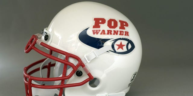 Pop Warner youth helmet.