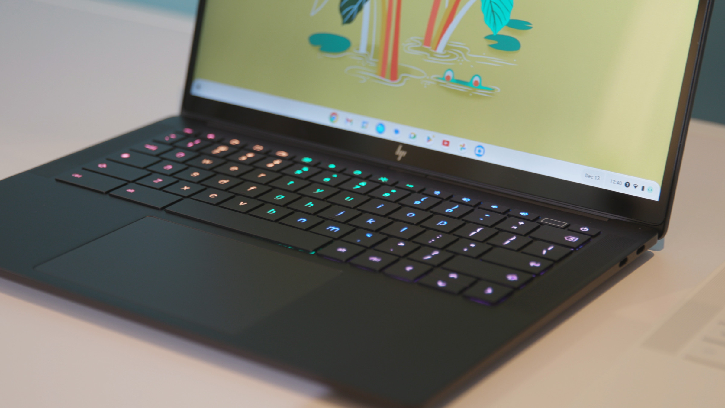 A black Dragonfly Pro Chromebook keyboard.