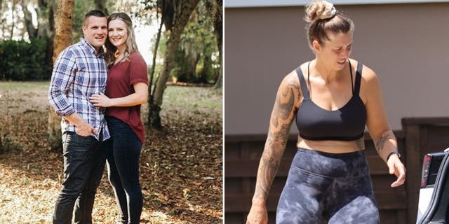 A photo combination of Jared and Kirsten Bridegan, left, and Shanna Gardner-Fernandez outside her home in Jacksonville Beach, Florida.