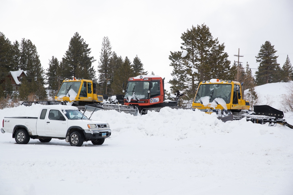 Snow grooming equipment staged at a ski resort Wednesday, Jan 4, 2023 near Jeremy Renner's Nevada home.