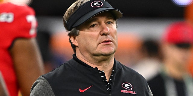 Georgia head coach Kirby Smart during the TCU game at SoFi Stadium.