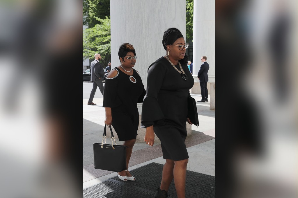 Diamond and Silk arrive to testify before the House Judiciary Commmittee at the Rayburn House Office Building on Capitol Hill April 26, 2018 in Washington, DC.