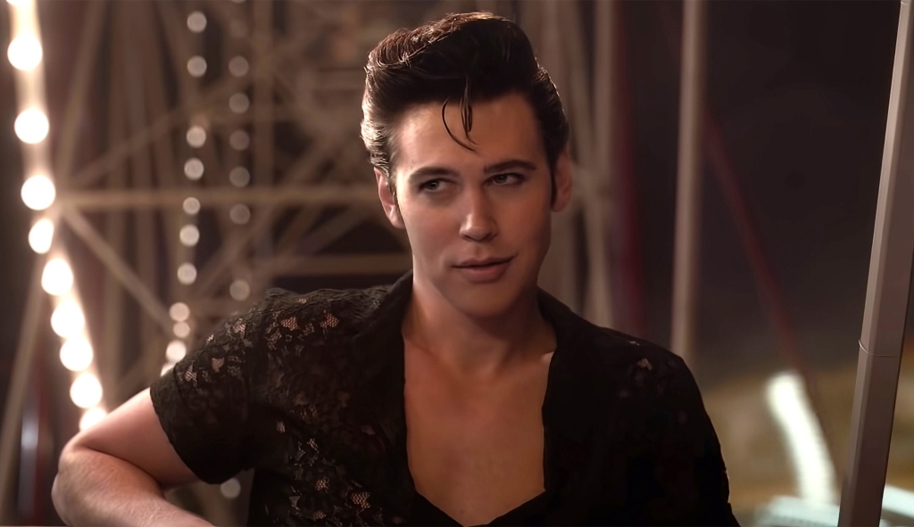 Austin Butler appears as Elvis Presley in a scene from the 2022 Elvis film. 