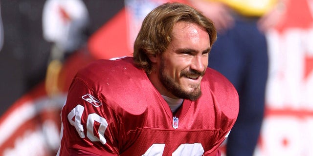 Arizona Cardinals defensive back Pat Tillman smiles during the pregame.