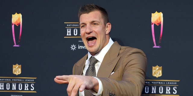 Rob Gronkowski appears on the red carpet prior to the NFL Honors awards at YouTube Theater on Feb. 10, 2022, in Los Angeles.