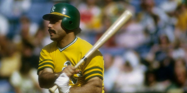 Sal Bando of the Oakland Athletics hits against the Orioles at Memorial Stadium in Baltimore, Maryland.