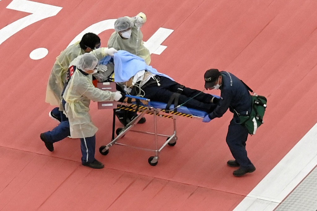 Abe was airlifted to a hospital following being shot.