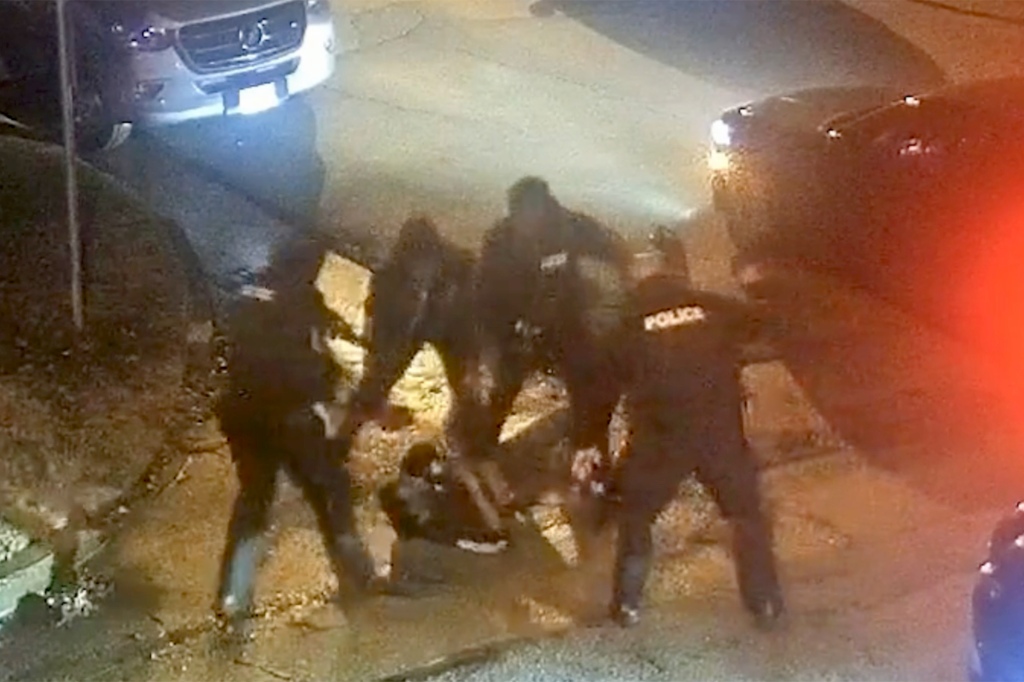 Five fired Memphis cops are seen brutalizing Tyre Nichols.
